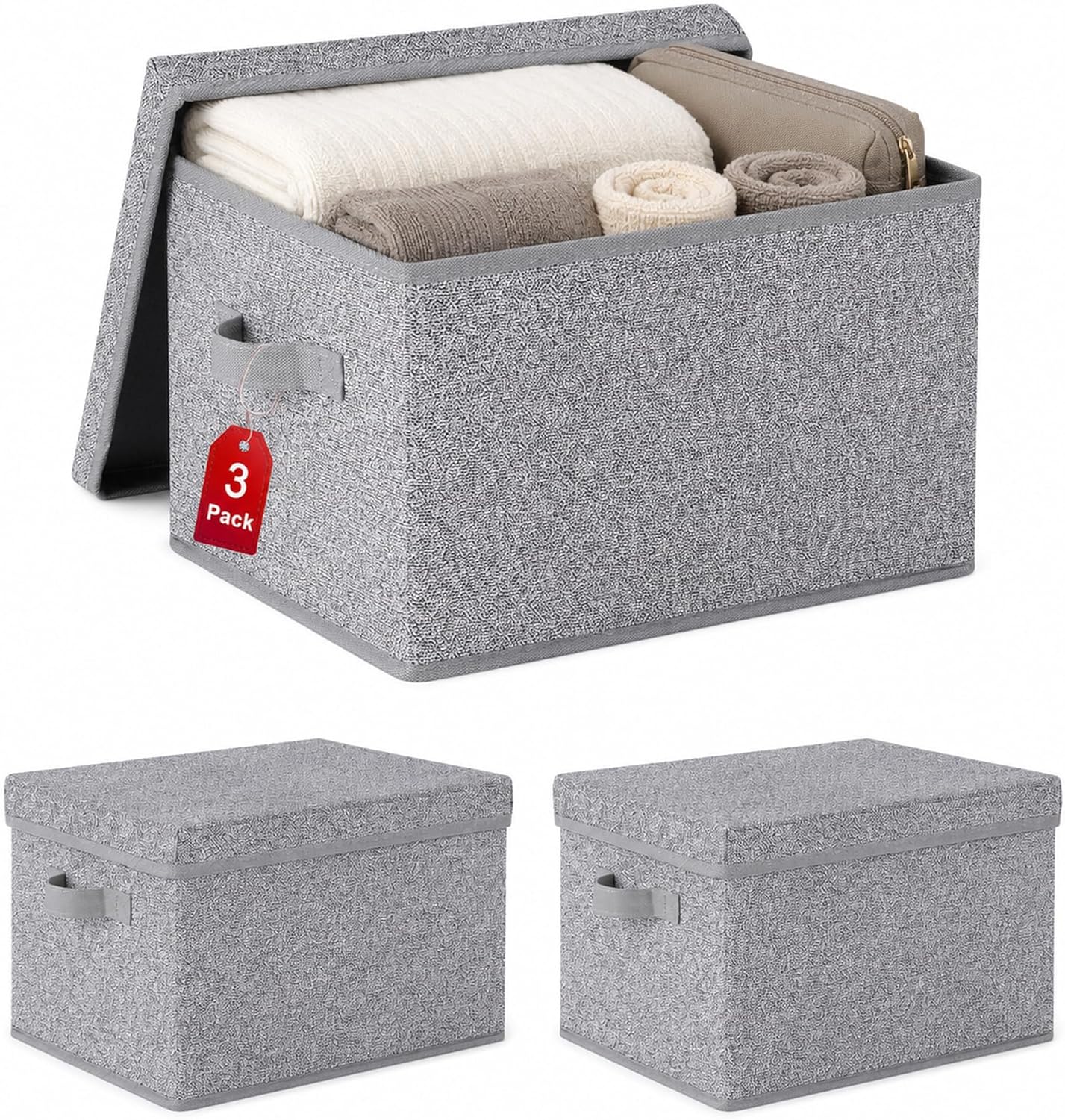 Beige Storage Bin — Ash Gray