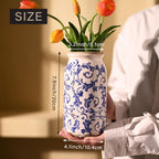 Farmhouse Blue Decorative Vase — 8" - View 4