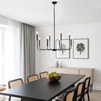 Farmhouse Black Chandelier — 8-Light - View 3