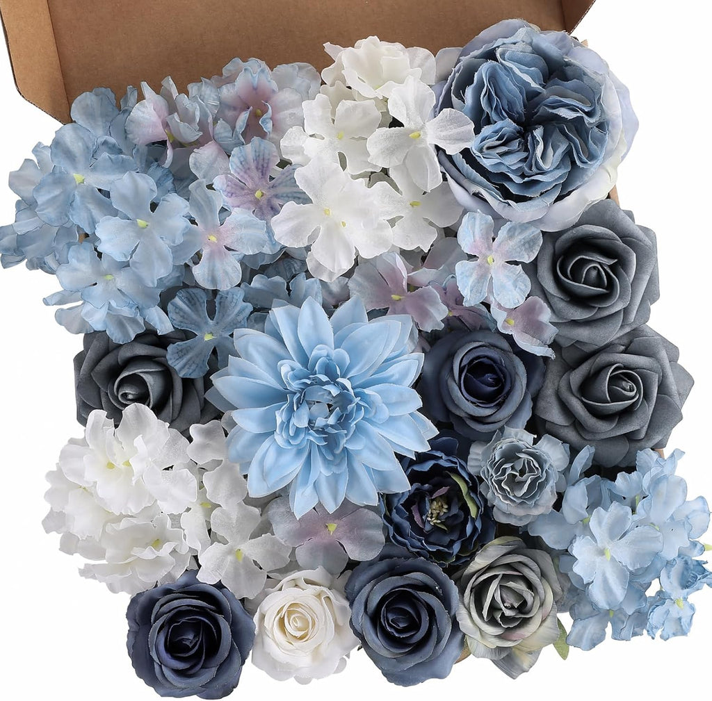 Blue Artificial Flowers — White Blue Rose