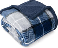 Beige Throw Pillow — 60" — Plaid Navy