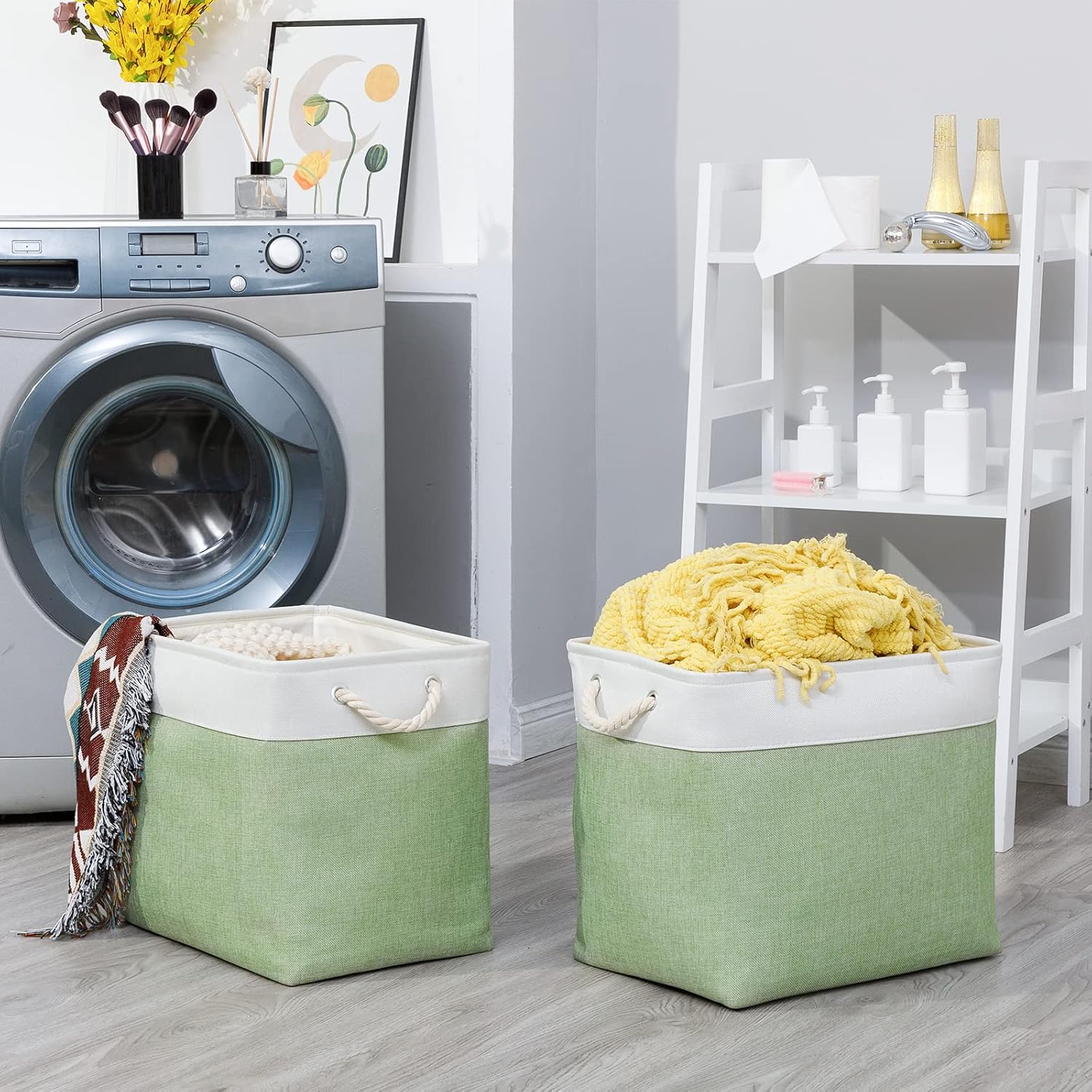 Beige Storage Basket — 17x12 - View 5