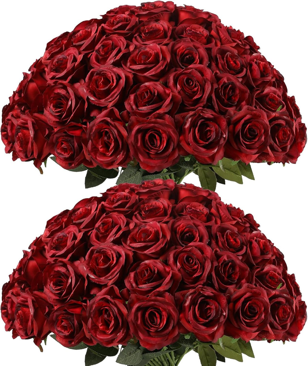 Pink Artificial Flowers — Burgundy-80