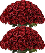 Pink Artificial Flowers — Burgundy-80