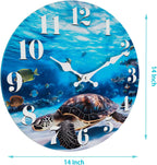 Battery Operated Blue Wall Clock — 14" - View 4