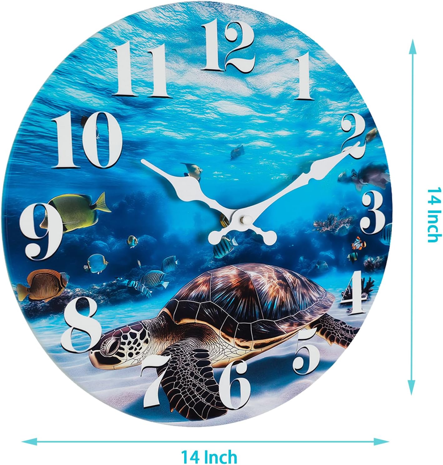 Battery Operated Blue Wall Clock — 14" - View 4