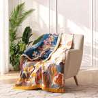 Boho Blue Throw Pillow — 50" - View 2