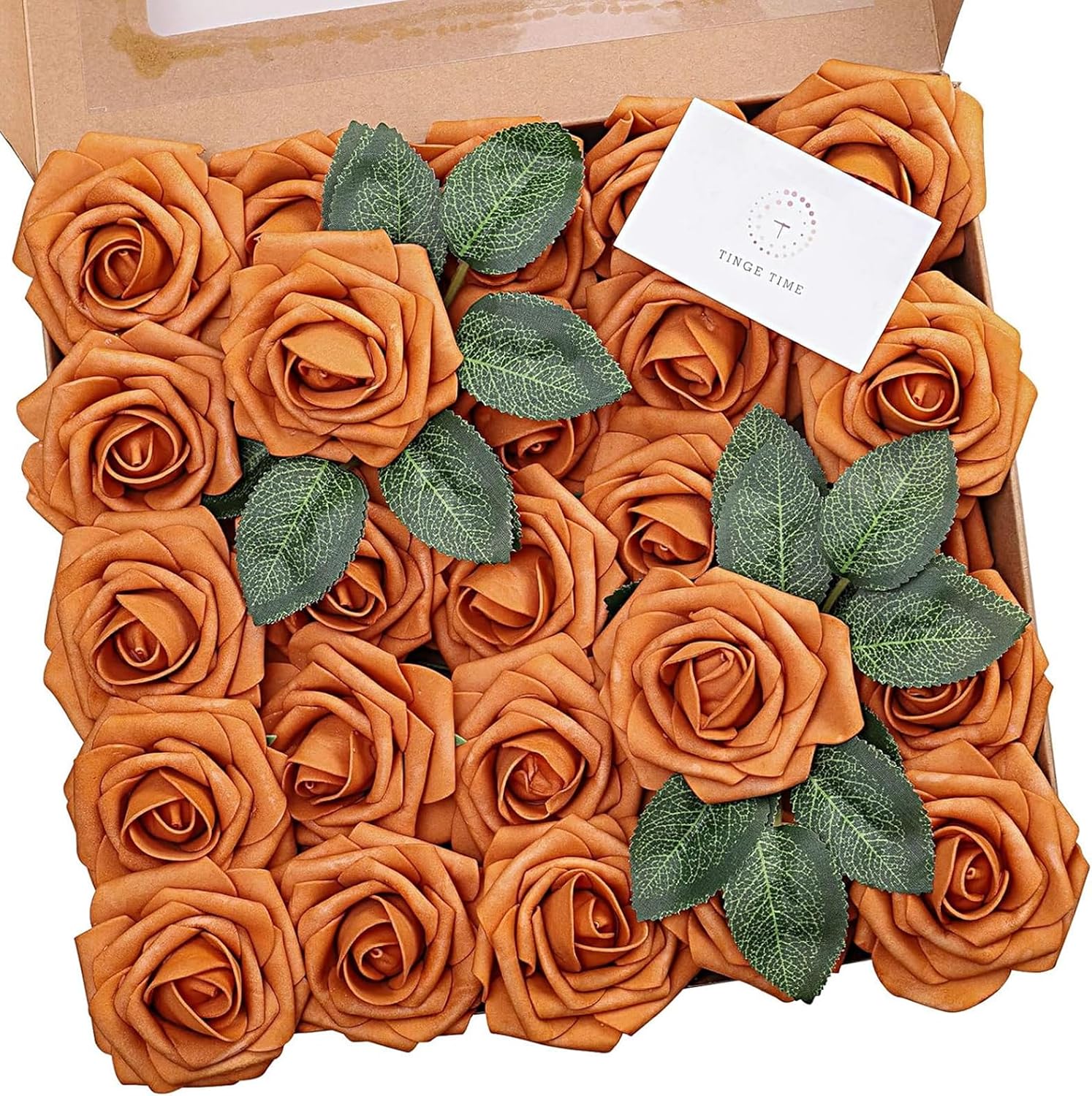 Blue Artificial Flowers — 3" — Burnt Orange