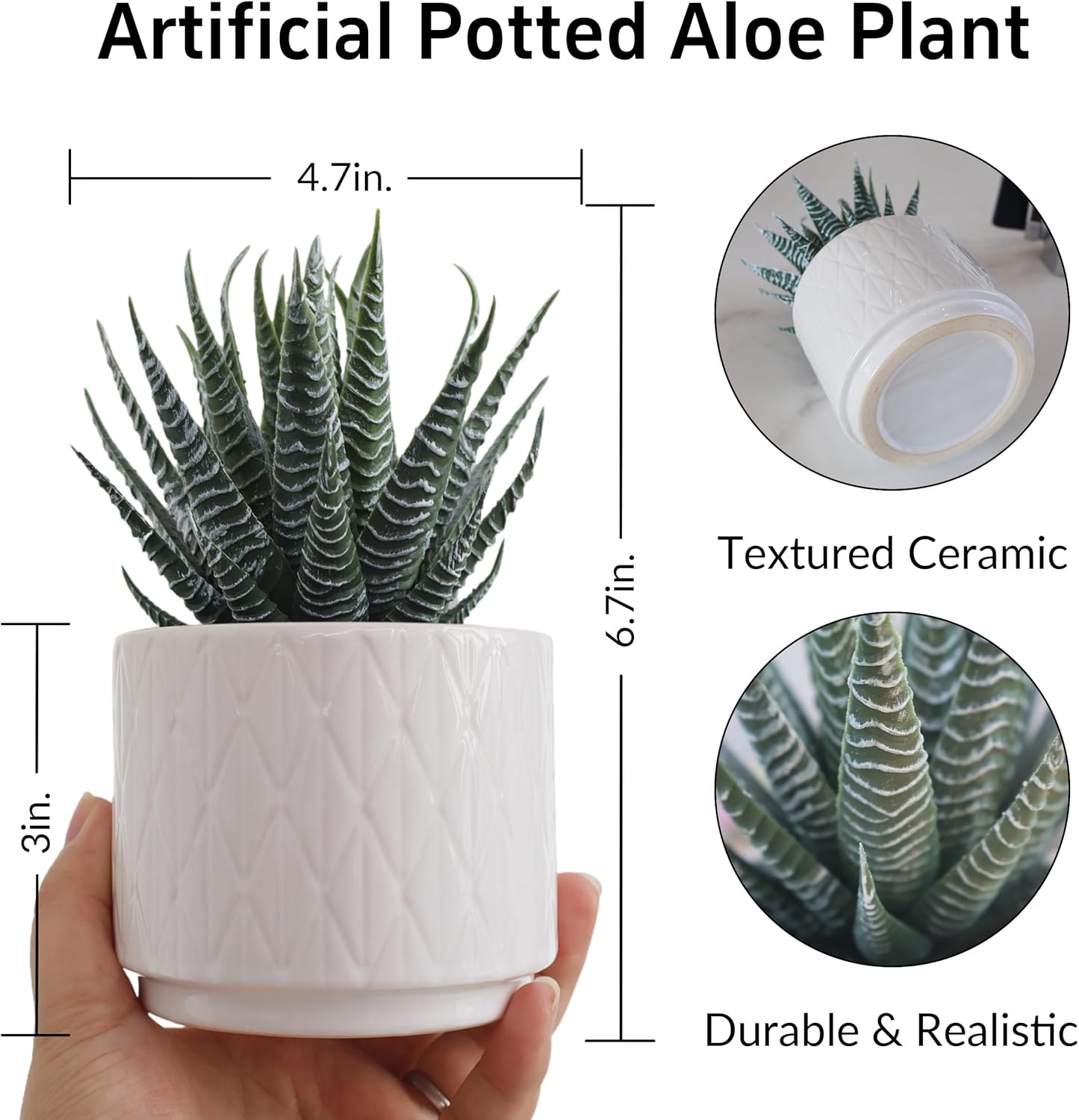 Beige Faux Plant — 6.7" - View 5