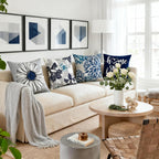 Linen Boho Beige Throw Pillow Cover — 18" - View 3