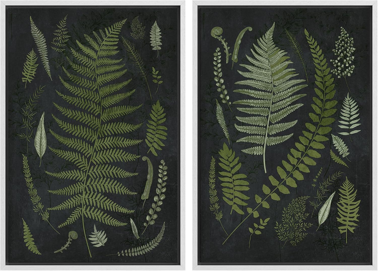 Framed Boho Fabric Wall Art — 16" — 16" x 24" x 2 Panels WHITE