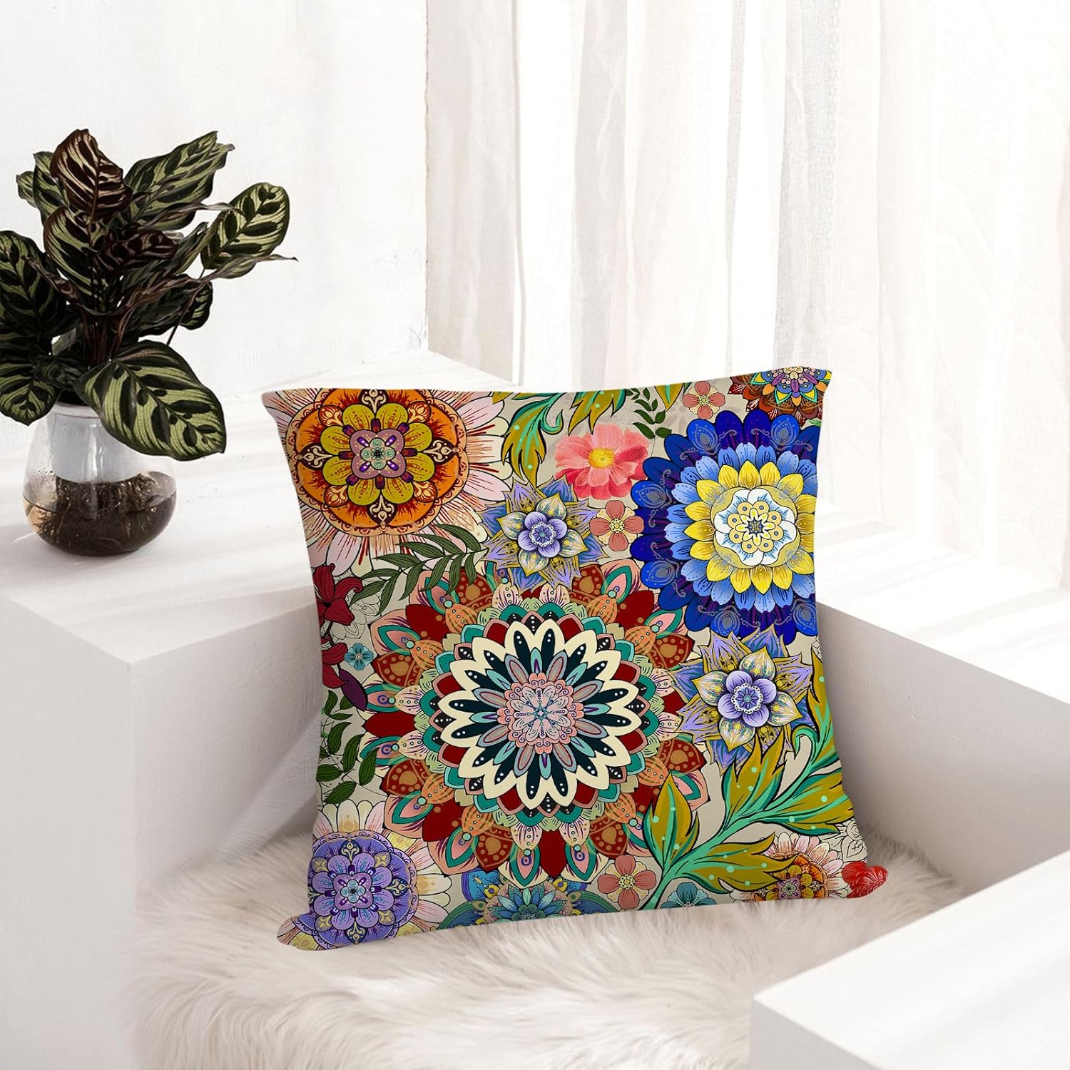 Boho Black Cushion Cover — 18" - View 4