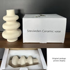 Round Boho White Flower Vase - View 6