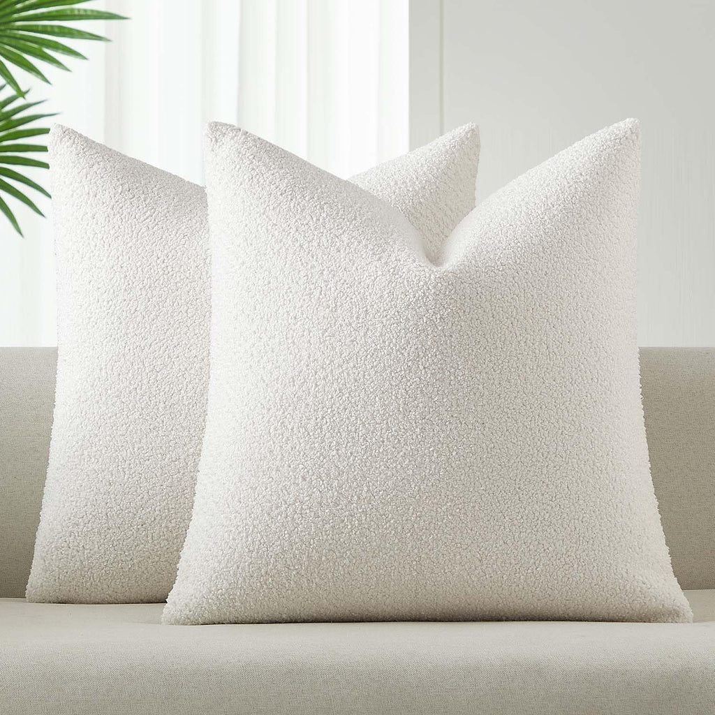 Boho Beige Throw Pillow Cover — 18" — Cream