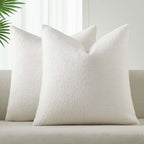 Boho Beige Throw Pillow Cover — 18" — Cream