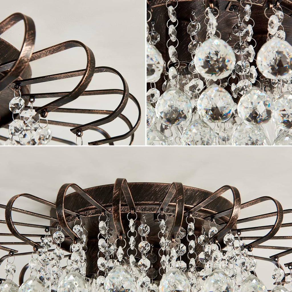 Farmhouse Black Chandelier — 4-Light - View 6