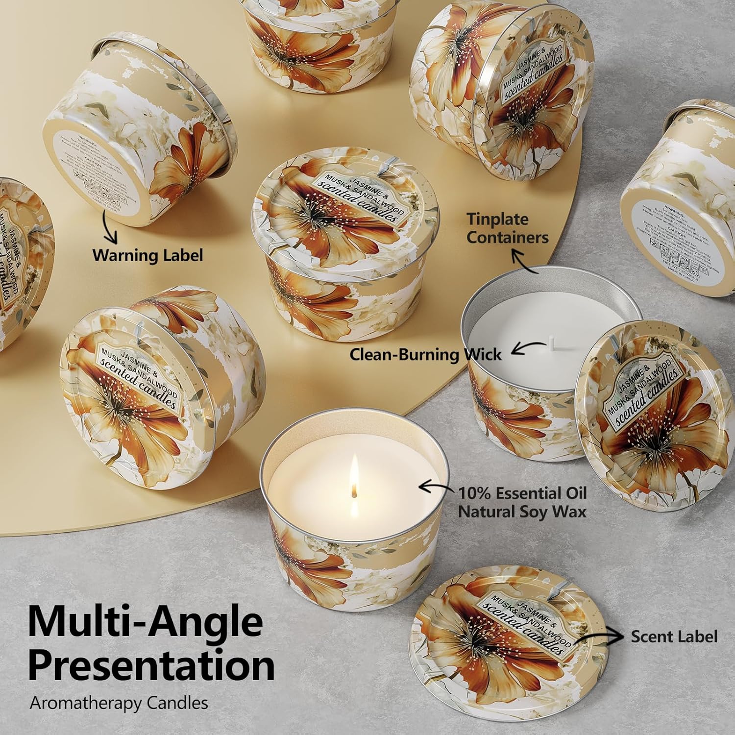 Soy Wax Wood Scented Candle - View 4