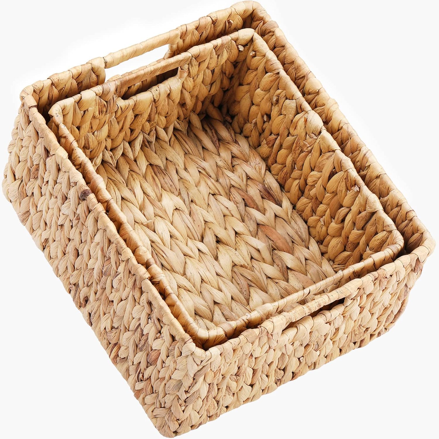 Boho Beige Woven Basket — 6" — 15 x 12.8 x 7.5 inches