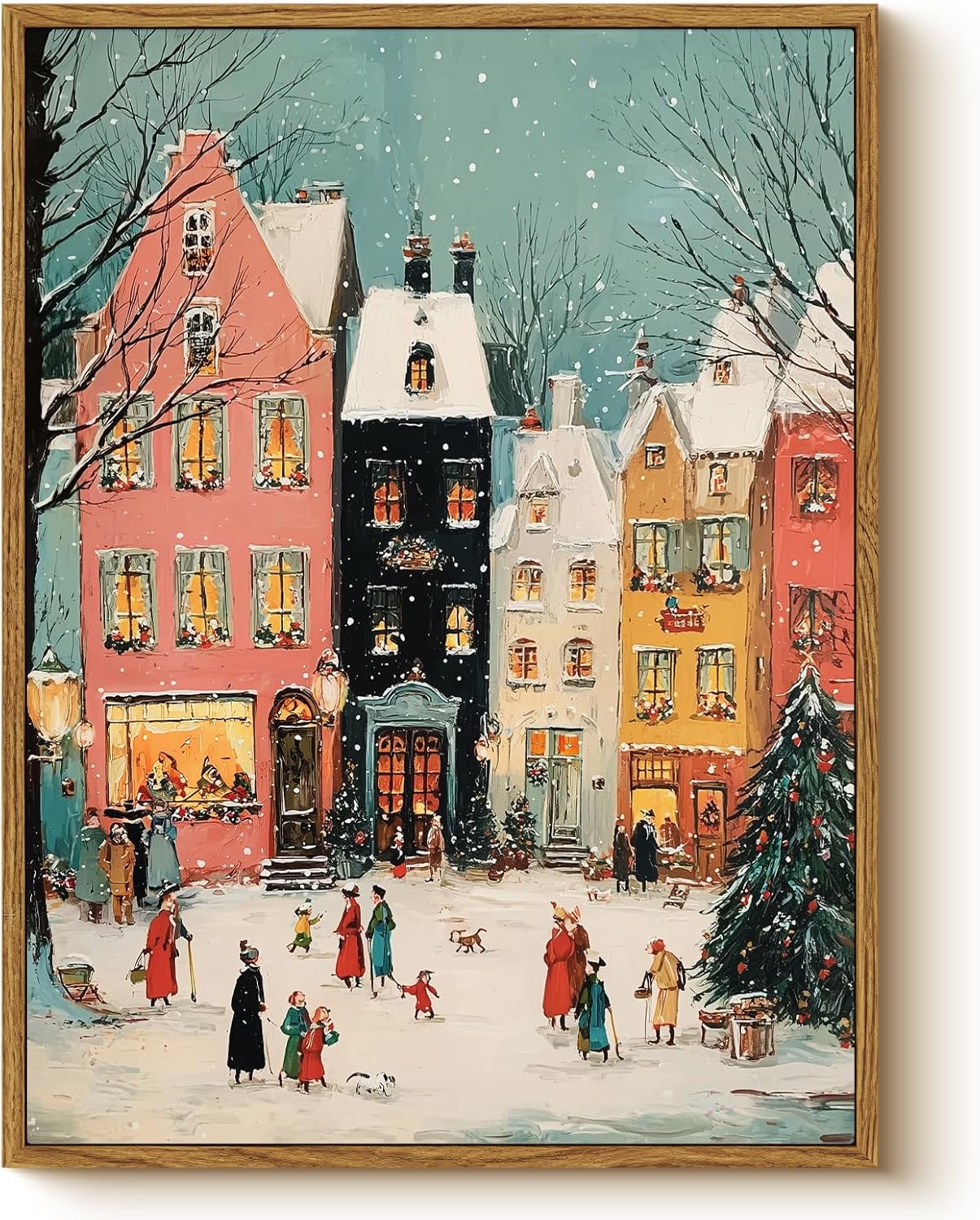 Framed Farmhouse White Wall Art — 16" — Festival town