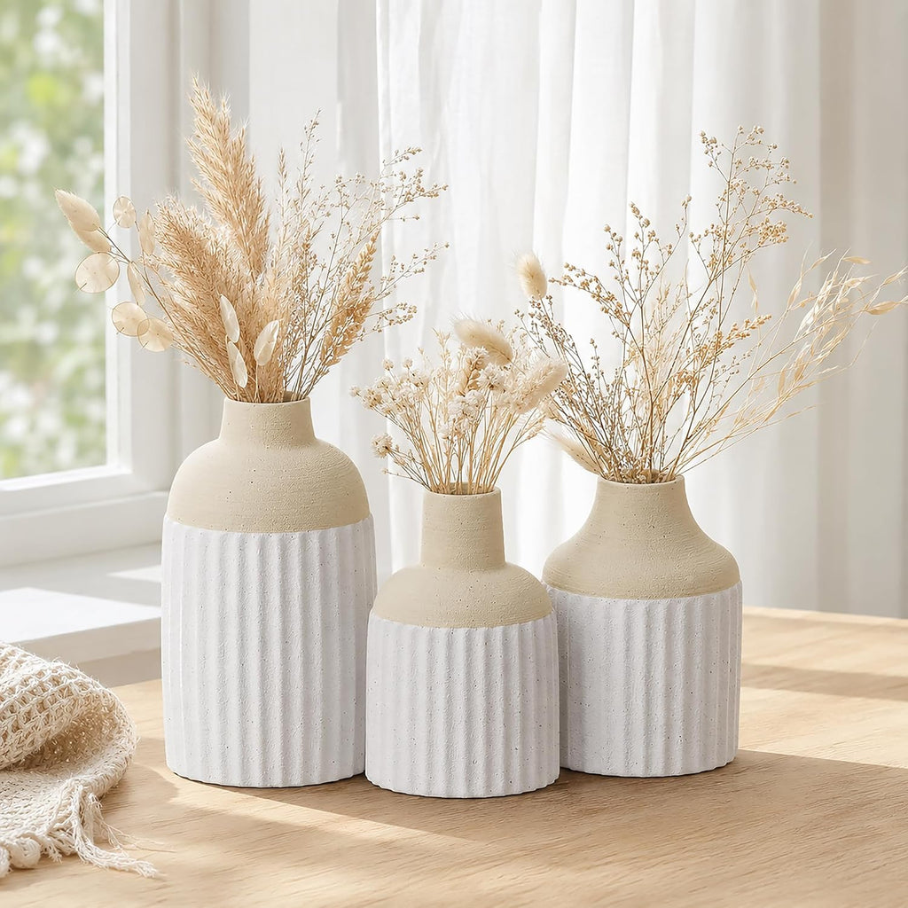 Boho Beige Decorative Vase — Set of 3 - View 8