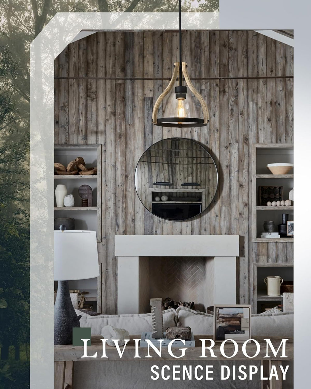 Adjustable Farmhouse Wood Pendant Light - View 5