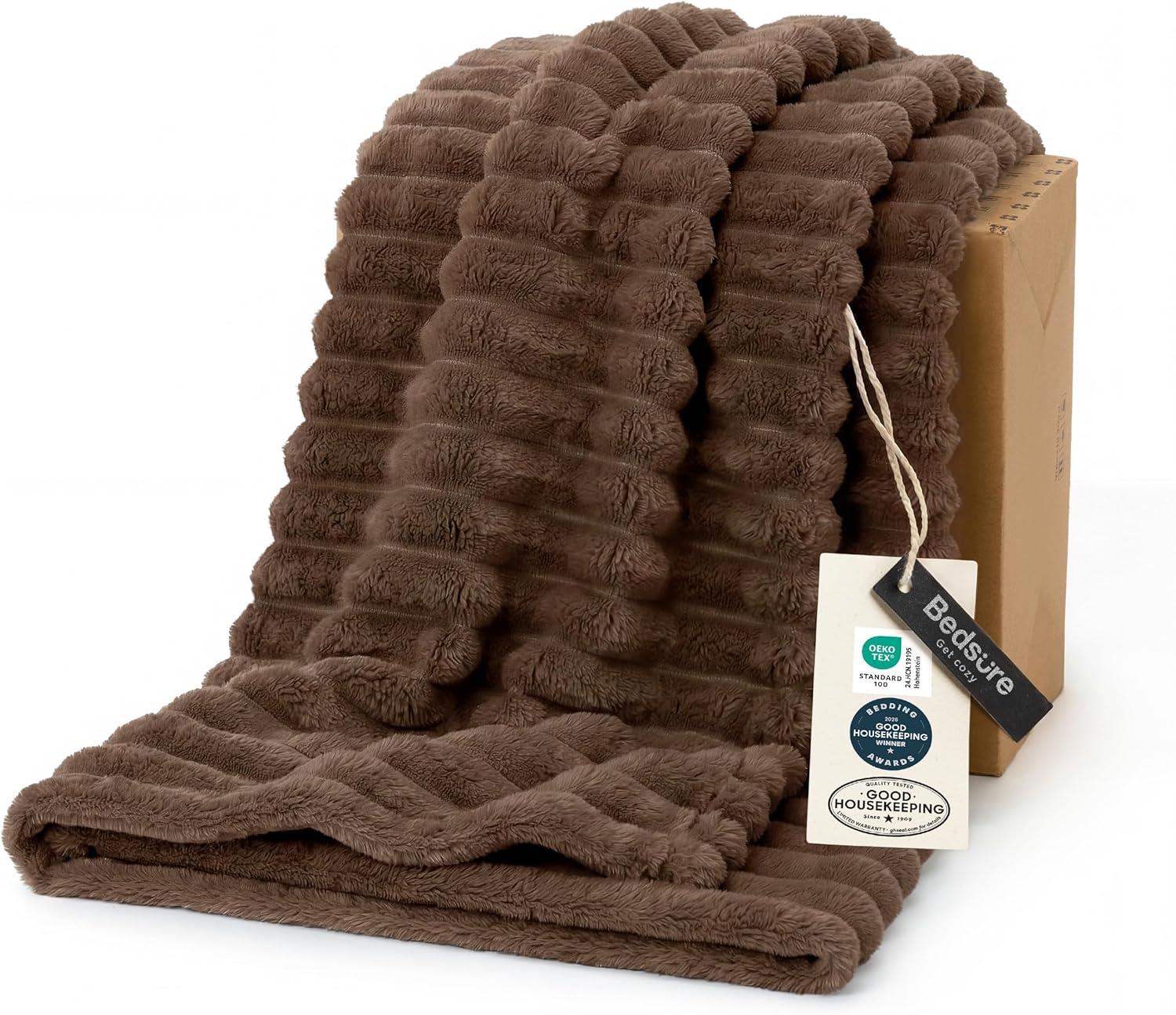 Beige Throw Pillow — 60" — Brown