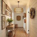 Linen Boho Black Chandelier — 5-Light - View 6