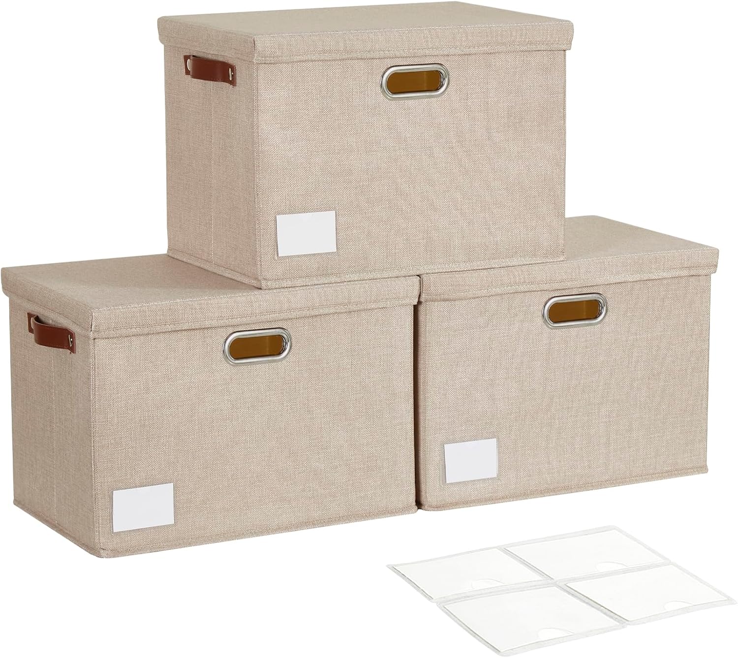 Beige Storage Bin — 17" — khaki