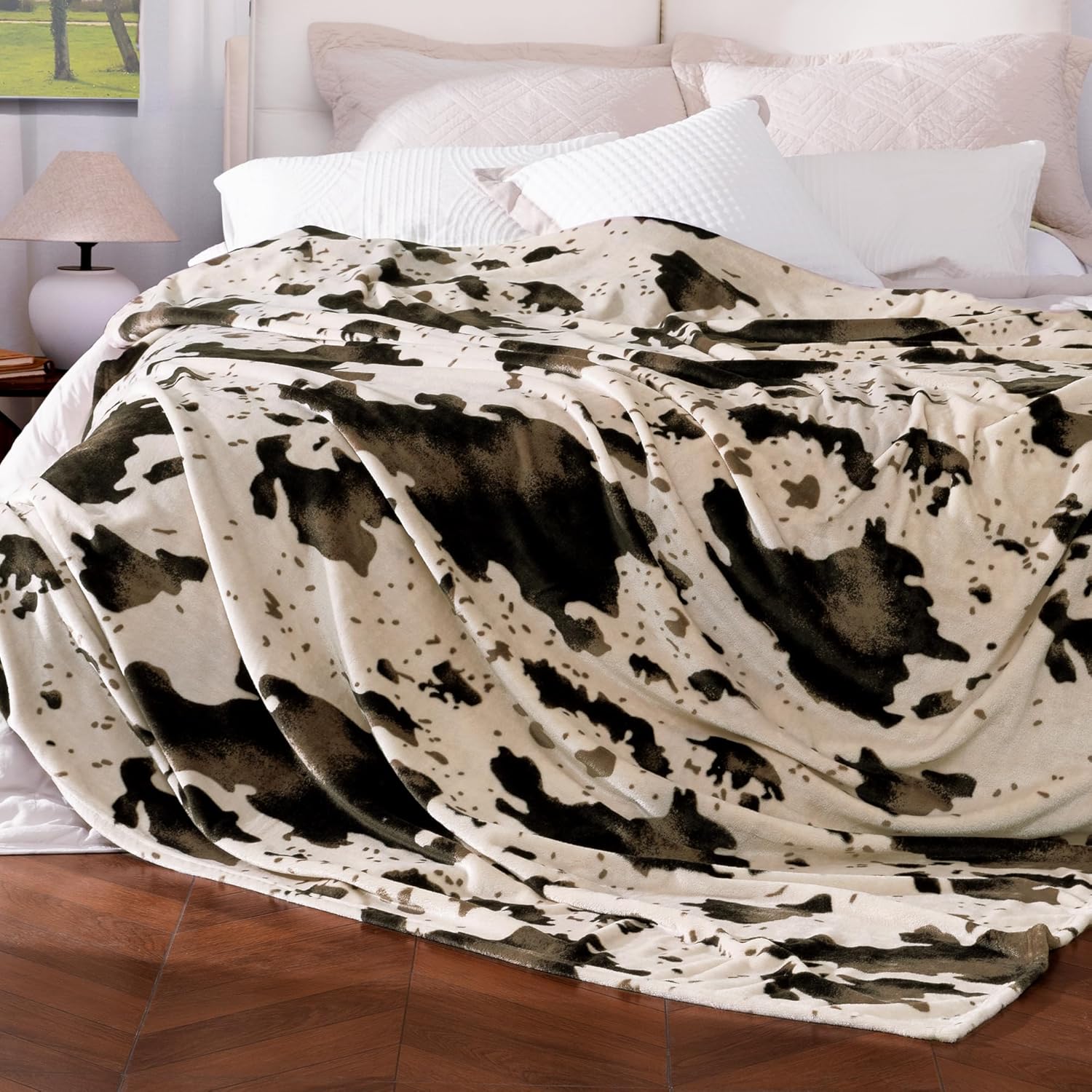Black Throw Pillow — 60" — Brown Cow
