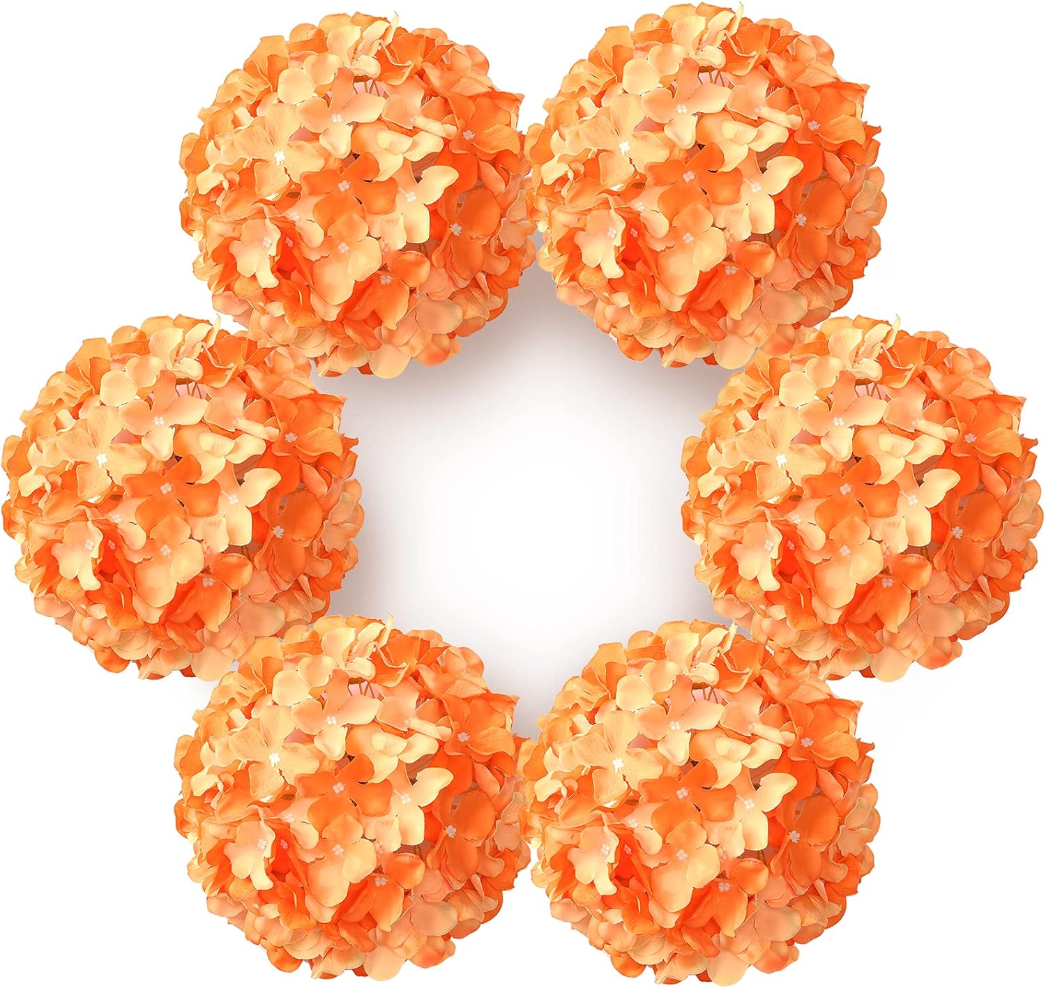 Beige Artificial Flowers — Set of 6 — Orange