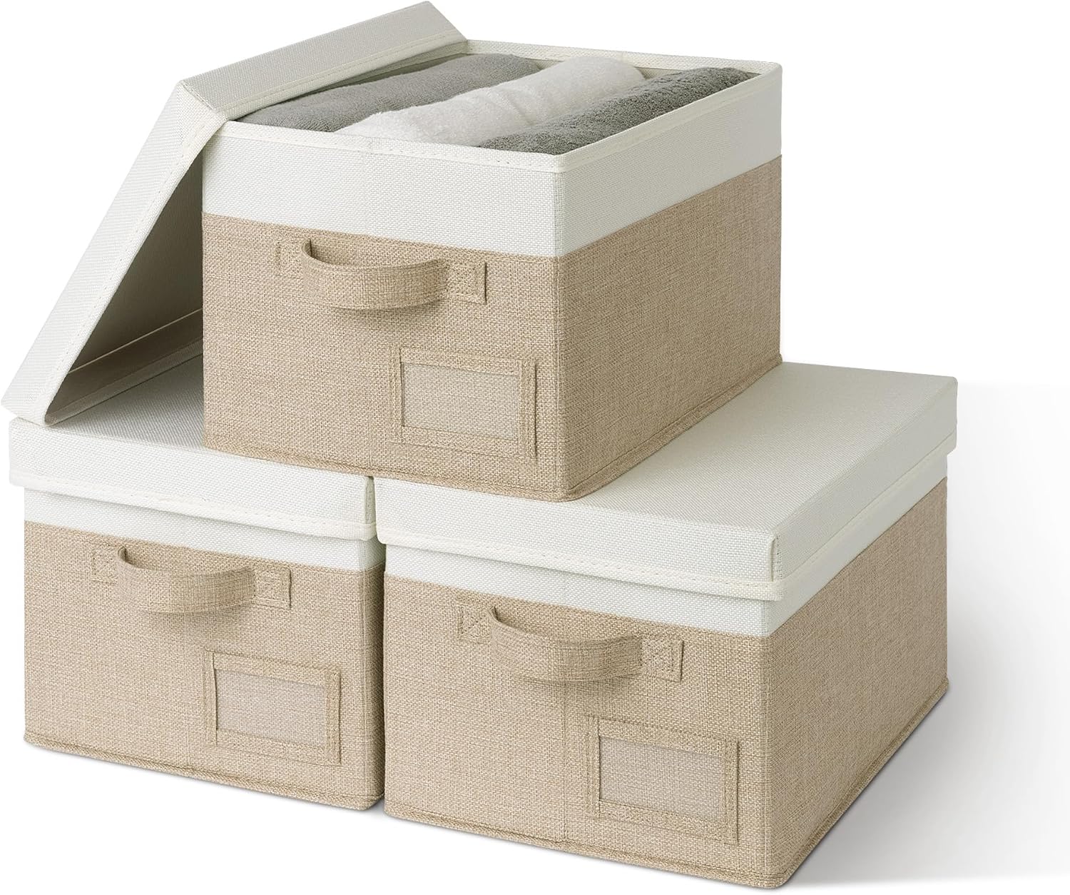 Linen Beige Storage Bin — Medium