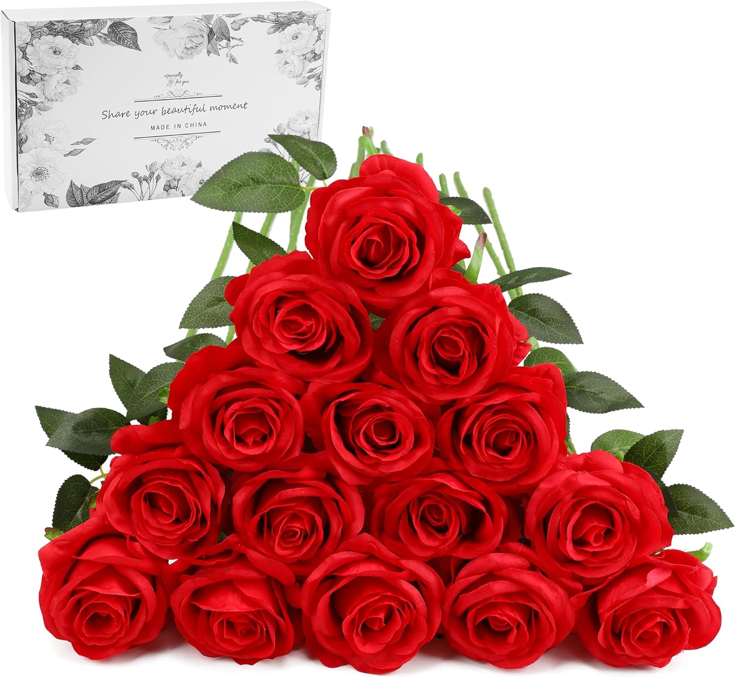 Black Artificial Flowers — Red
