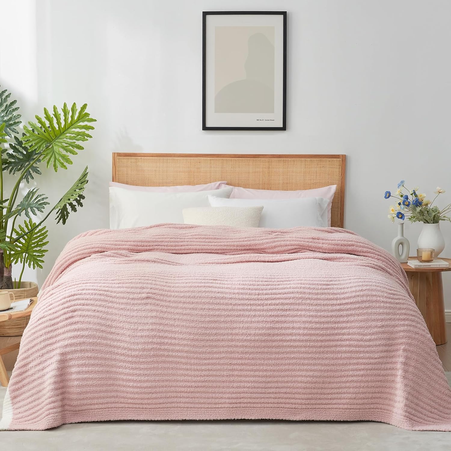 Beige Throw Pillow — 50" — Pink