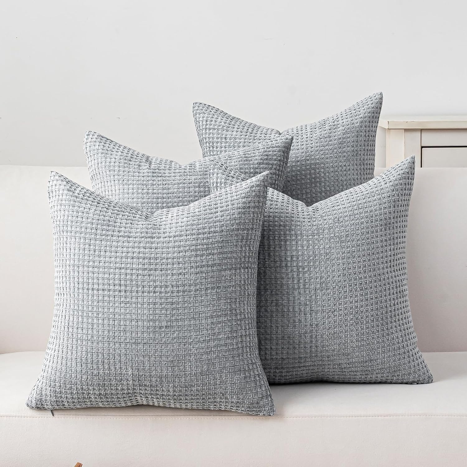 Boho Beige Throw Pillow Cover — 18" — Light Gray