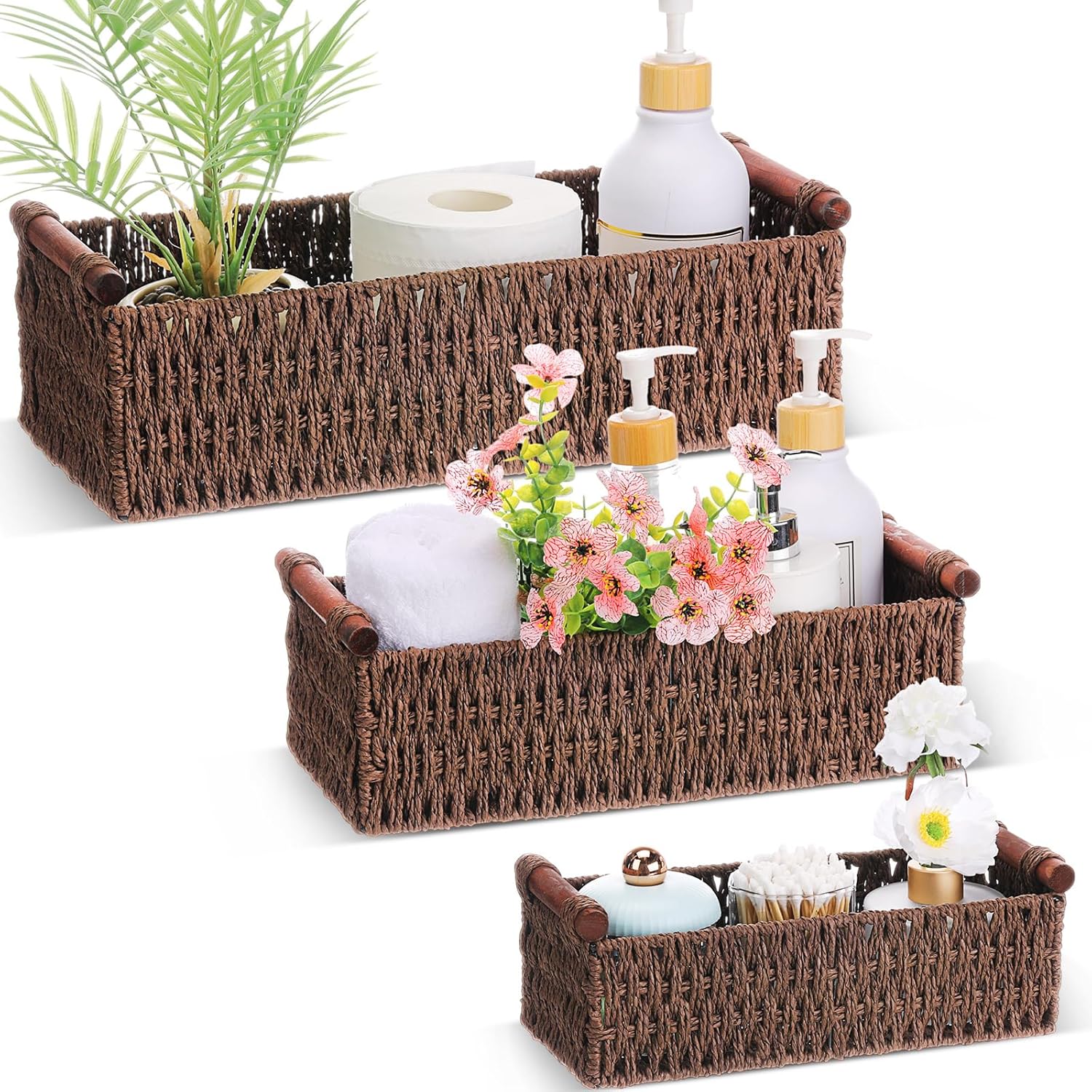 Boho Beige Basket — Brown