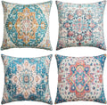 Velvet Boho Blue Throw Pillow Cover — 18" — 20" x 20" (Pack of 4)