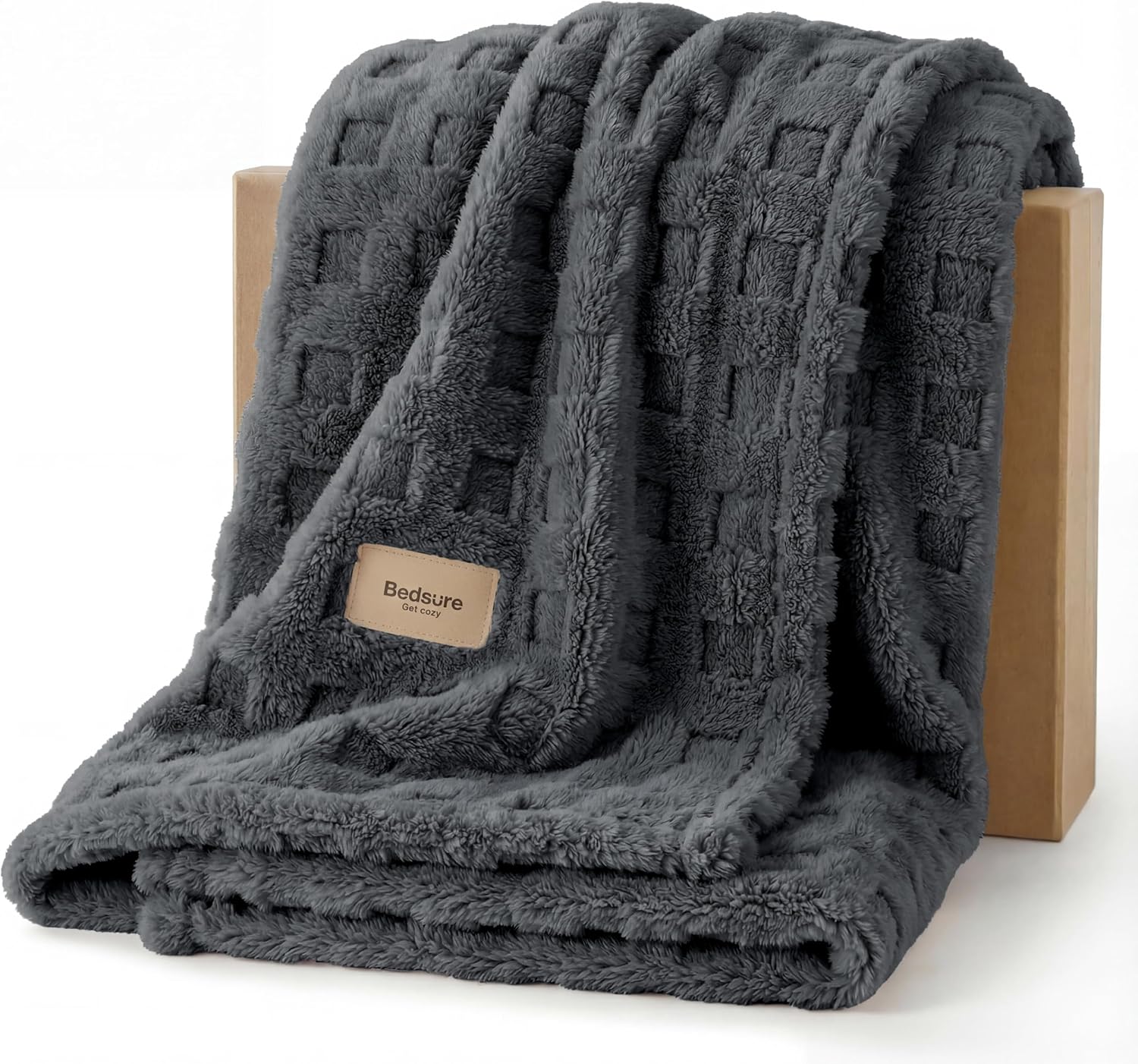 Beige Throw Pillow — 50" — Dark Grey