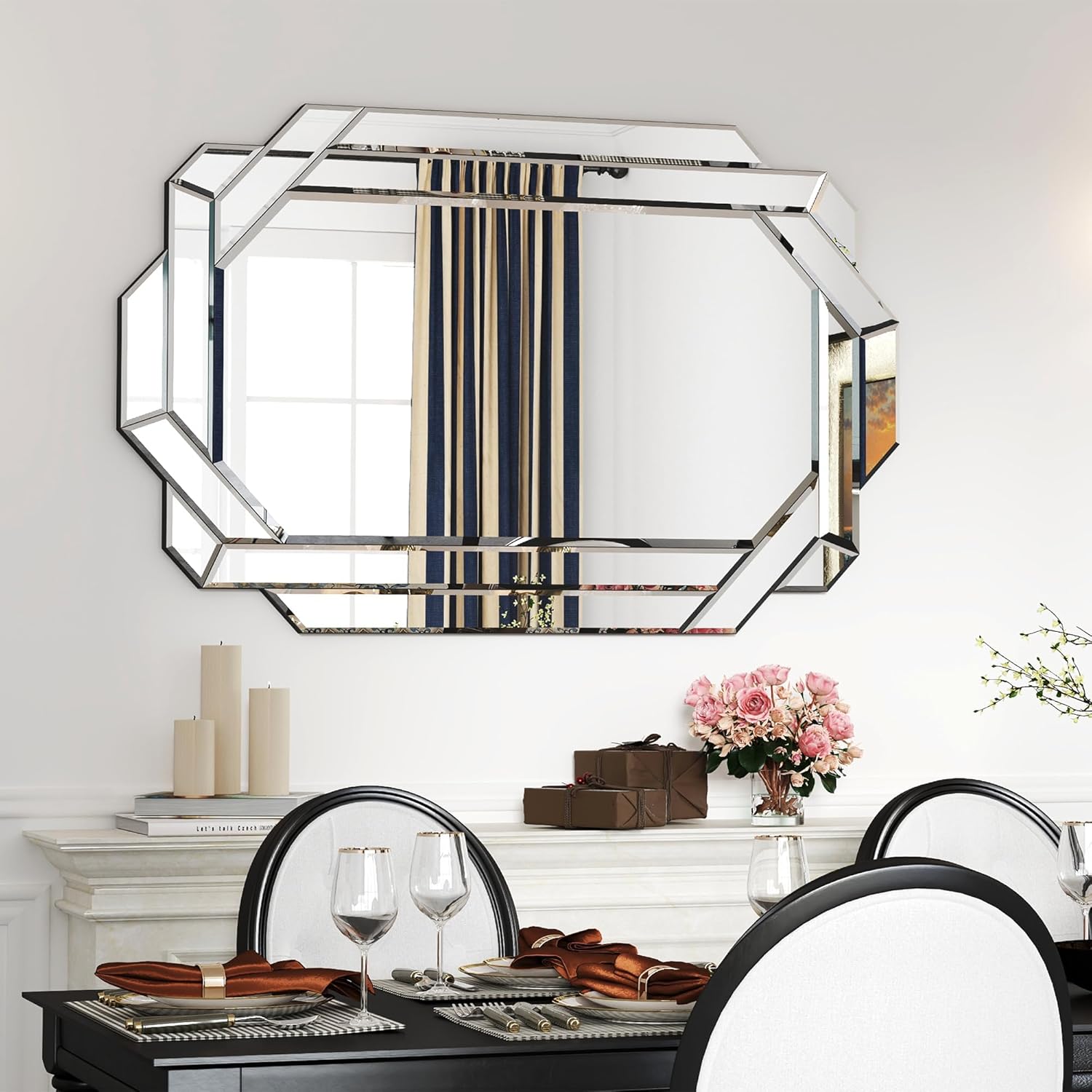 Beveled Glass Wall Mirror — 24" — 36"L x 24"W