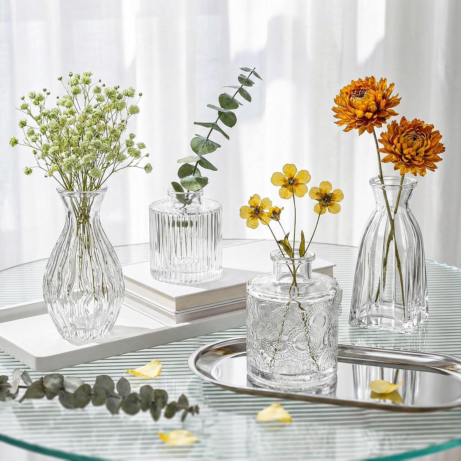Glass Flower Vase — Set of 4 - View 8