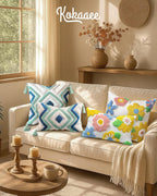 Tufted Boho Beige Throw Pillow Cover — 18" - View 6