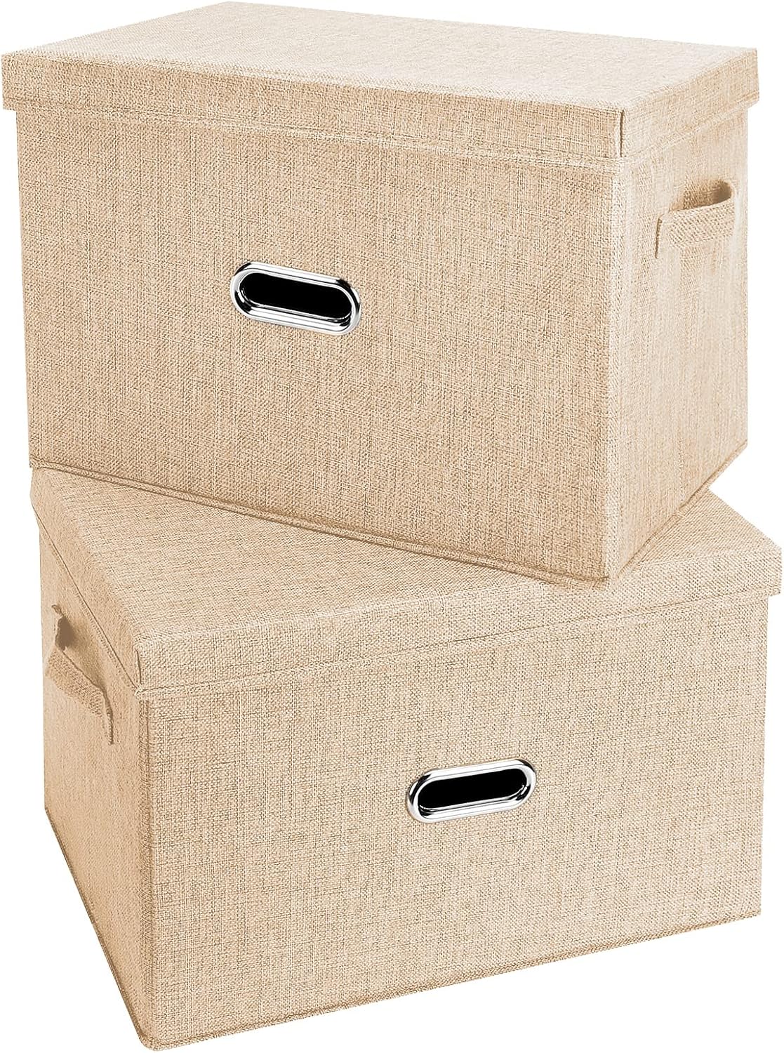 Linen Beige Storage Bin — Khaki