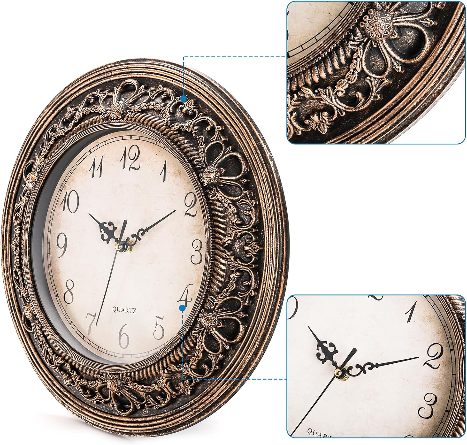 Battery Operated Mid-Century Wall Clock — 13" - View 3