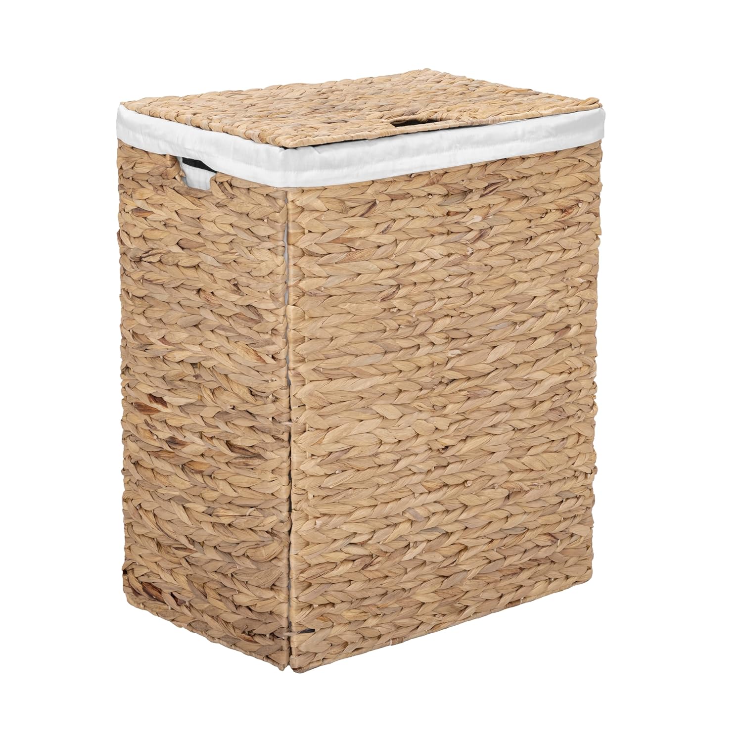 Handwoven Boho Beige Basket — Natural Water Hyacinth