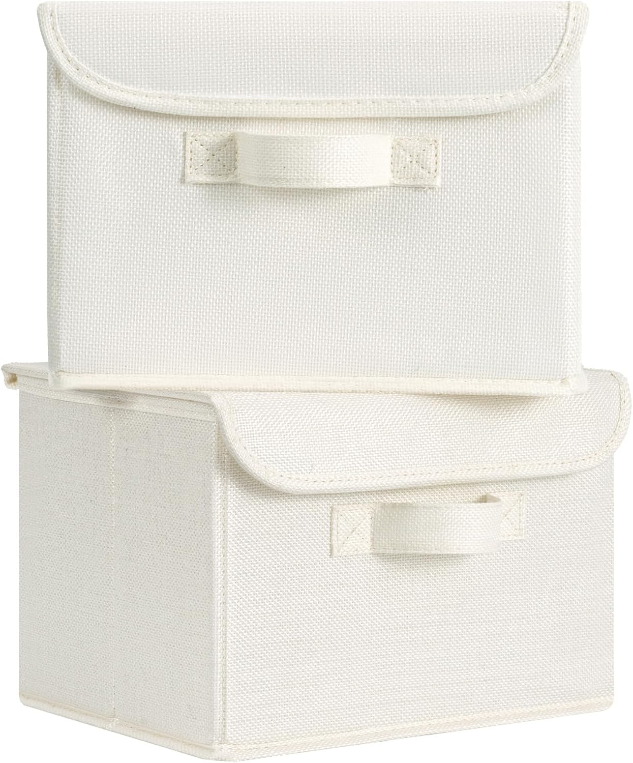Beige Storage Bin — Ivory White