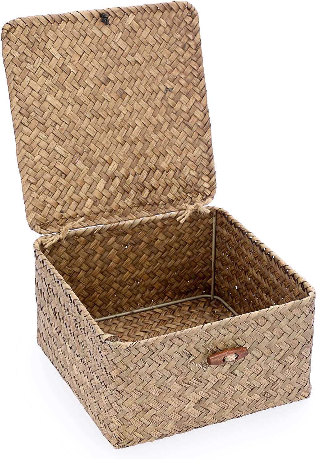 Handwoven Boho Brown Storage Basket — Small