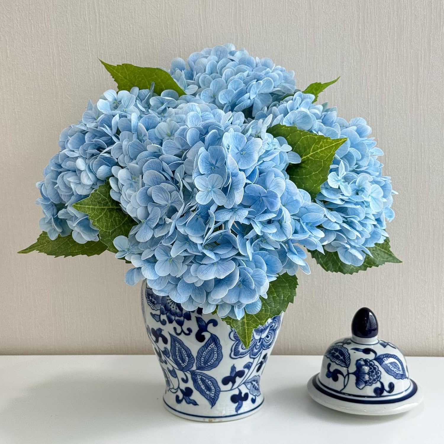 Beige Artificial Plant — 21" — Light Blue