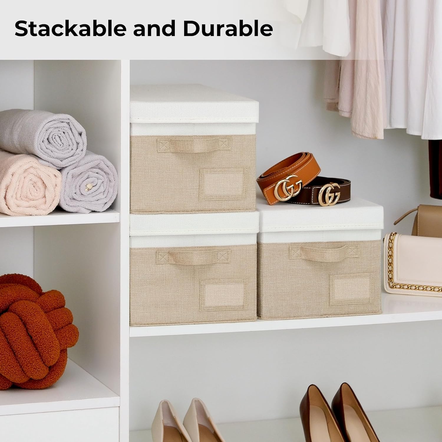 Linen Beige Storage Bin - View 2
