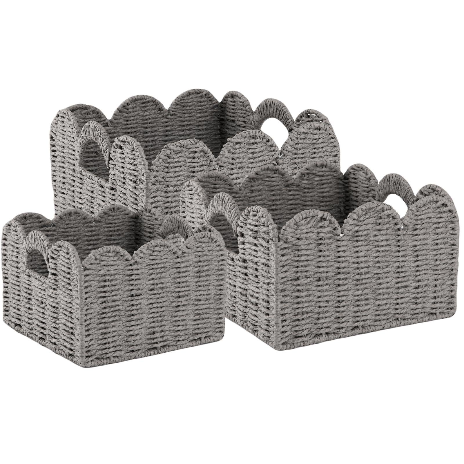 Hand-Woven Boho Brown Storage Basket — Set of 3