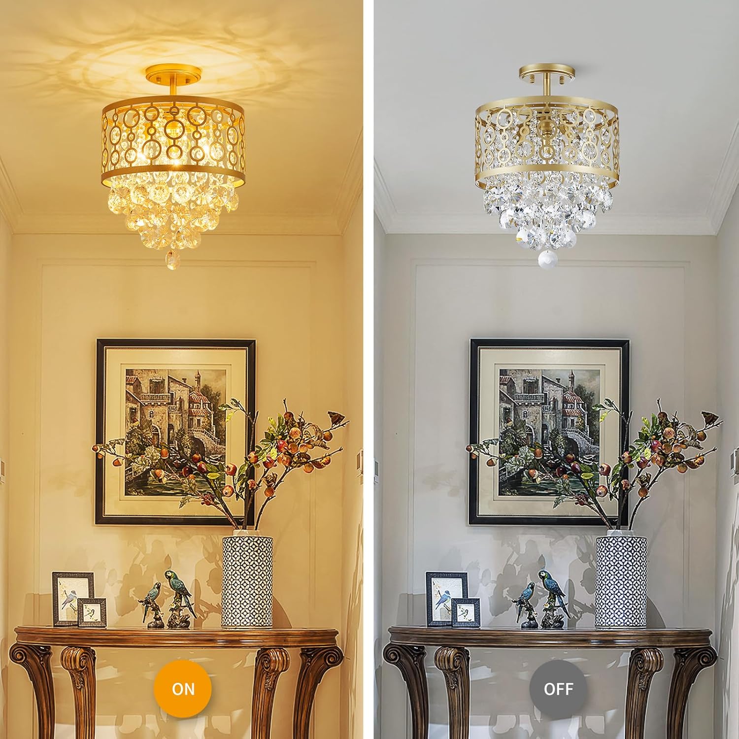 Luxe Black Chandelier — 3-Light - View 4