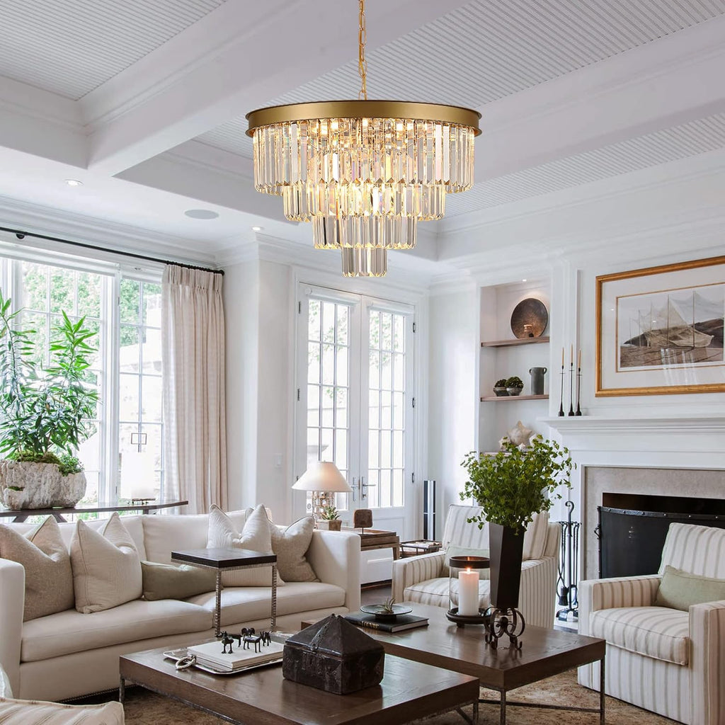 Round Luxe Black Chandelier — 12-Light - View 2